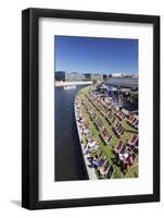 Capital Beach bar at Spreebogen Park, TV Tower, Berlin, Germany, Europe-Markus Lange-Framed Photographic Print