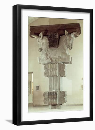 Capital in Persian Style, Column in Apadana, Palace of Darius the Great at Susa, Iran, c. 500 BC-null-Framed Giclee Print