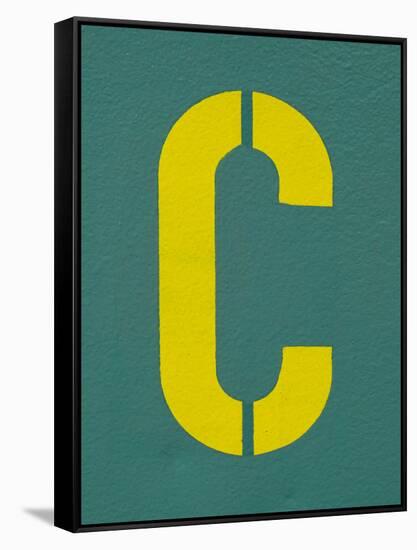 Capital Letter C on Wall.-Sabine Jacobs-Framed Stretched Canvas