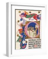 Capital Letter Illumination with Pupils of the School of the Man Who Sing-null-Framed Giclee Print