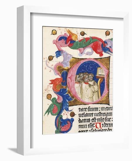 Capital Letter Illumination with Pupils of the School of the Man Who Sing-null-Framed Giclee Print