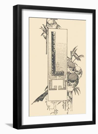 Capital Letter L Decorated with Plant and Bird Motifs .,1880 (Illustration)-Jules Auguste Habert-dys-Framed Giclee Print