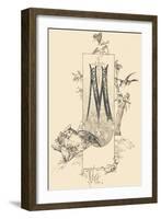 Capital Letter M Decorated with Plant and Animal Motifs .,1880 (Illustration)-Jules Auguste Habert-dys-Framed Giclee Print