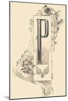 Capital Letter P Decorated with Plant and Bird Motifs .,1880 (Illustration)-Jules Auguste Habert-dys-Mounted Giclee Print