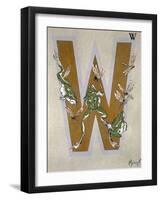 Capital Letter W, from L'Art Croquis D'Animaux, Published Paris, c.1920-Jean Saude-Framed Giclee Print