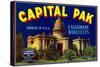 Capital Pak Pear Label-null-Stretched Canvas