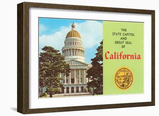 Capitol and Seal, Sacramento-null-Framed Art Print