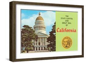 Capitol and Seal, Sacramento-null-Framed Art Print