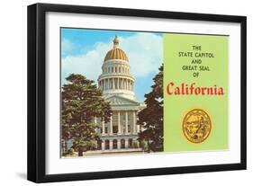 Capitol and Seal, Sacramento-null-Framed Art Print