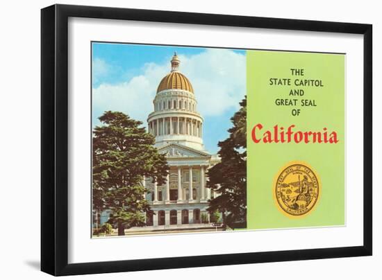 Capitol and Seal, Sacramento-null-Framed Art Print