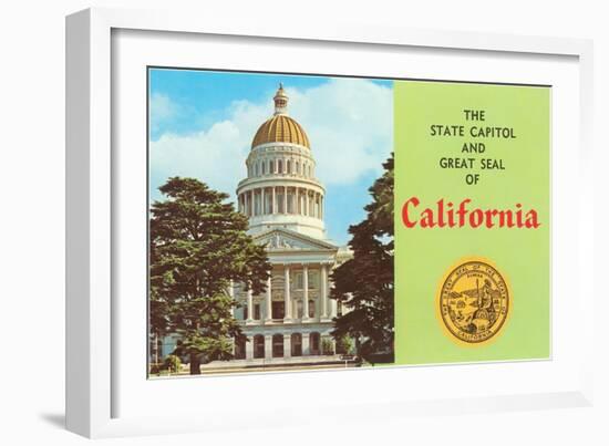 Capitol and Seal, Sacramento-null-Framed Art Print