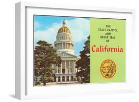 Capitol and Seal, Sacramento-null-Framed Art Print