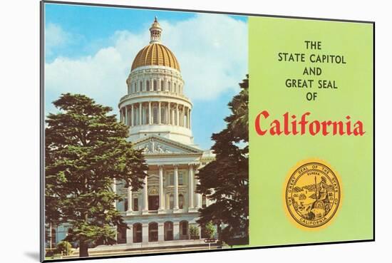 Capitol and Seal, Sacramento-null-Mounted Art Print