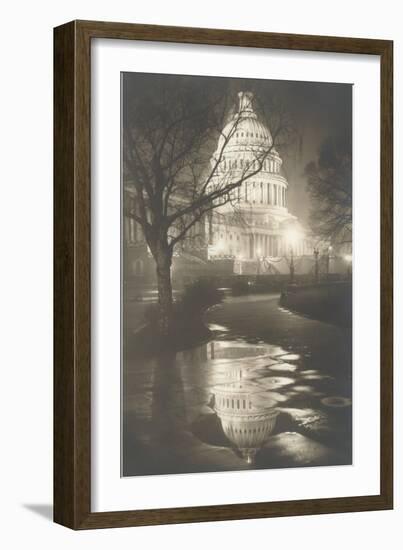 Capitol at Night, Washington, D.C.-null-Framed Art Print