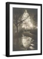 Capitol at Night, Washington, D.C.-null-Framed Art Print