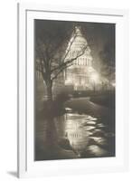 Capitol at Night, Washington, D.C.-null-Framed Art Print