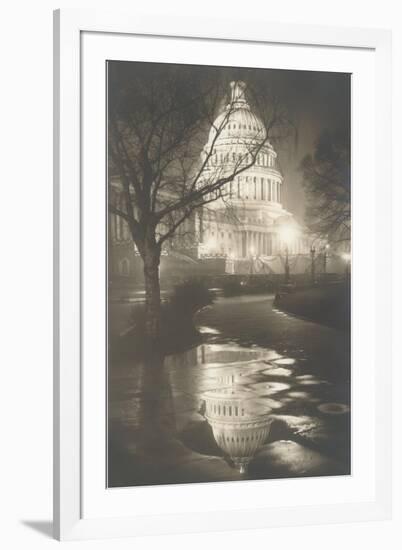 Capitol at Night, Washington, D.C.-null-Framed Art Print