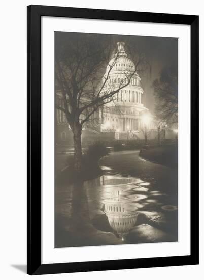 Capitol at Night, Washington, D.C.-null-Framed Art Print