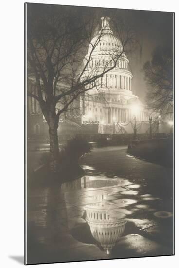 Capitol at Night, Washington, D.C.-null-Mounted Art Print