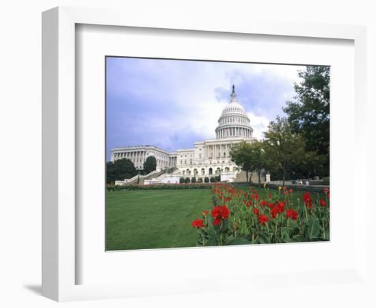 Capitol Building and Colorful Flowers, Washington DC, USA-Bill Bachmann-Framed Photographic Print