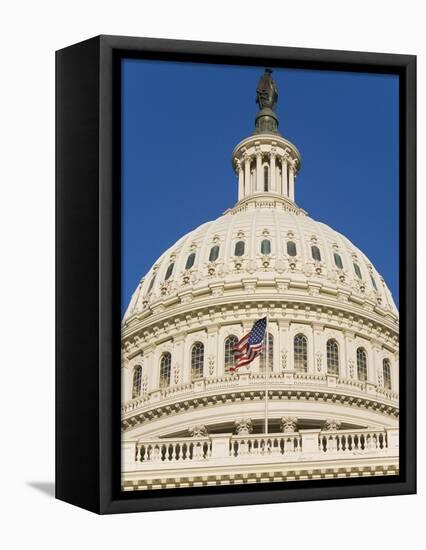 Capitol Building and Flag-Rudy Sulgan-Framed Stretched Canvas