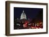 Capitol Building at Night with Street and Car Lights, Washington DC USA-Orhan-Framed Photographic Print