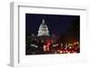 Capitol Building at Night with Street and Car Lights, Washington DC USA-Orhan-Framed Photographic Print