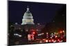 Capitol Building at Night with Street and Car Lights, Washington DC USA-Orhan-Mounted Photographic Print