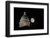 Capitol Building Dome Detail an Full Moon at Night, Washington DC - United States-Orhan-Framed Photographic Print
