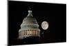 Capitol Building Dome Detail an Full Moon at Night, Washington DC - United States-Orhan-Mounted Photographic Print