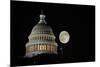 Capitol Building Dome Detail an Full Moon at Night, Washington DC - United States-Orhan-Mounted Photographic Print