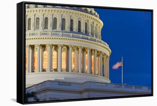 Capitol Building Dome Detail at Night - Washington DC United States-Orhan-Framed Stretched Canvas