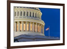 Capitol Building Dome Detail at Night - Washington DC United States-Orhan-Framed Photographic Print