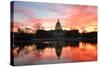 Capitol Building in a Cloudy Sunrise with Mirror Reflection, Washington D.C. United States-Orhan-Stretched Canvas