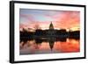 Capitol Building in a Cloudy Sunrise with Mirror Reflection, Washington D.C. United States-Orhan-Framed Photographic Print