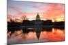 Capitol Building in a Cloudy Sunrise with Mirror Reflection, Washington D.C. United States-Orhan-Mounted Photographic Print