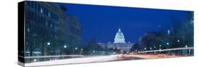 Capitol Building Lit Up at Dusk, Pennsylvania Avenue, Washington DC, USA-null-Stretched Canvas