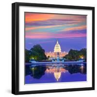 Capitol Building Sunset Congress of USA Washington DC US-holbox-Framed Premium Photographic Print