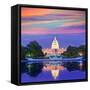 Capitol Building Sunset Congress of USA Washington DC US-holbox-Framed Stretched Canvas