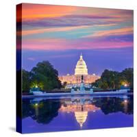 Capitol Building Sunset Congress of USA Washington DC US-holbox-Stretched Canvas