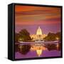 Capitol Building Sunset Congress of USA Washington DC US-holbox-Framed Stretched Canvas