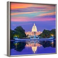 Capitol Building Sunset Congress of USA Washington DC US-holbox-Framed Photographic Print