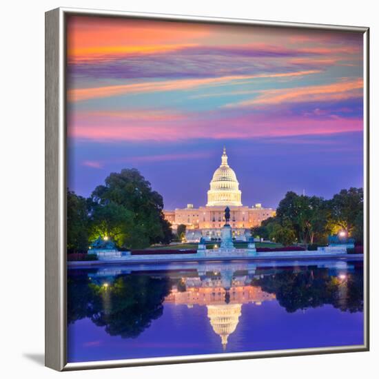 Capitol Building Sunset Congress of USA Washington DC US-holbox-Framed Photographic Print