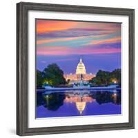 Capitol Building Sunset Congress of USA Washington DC US-holbox-Framed Photographic Print