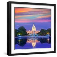 Capitol Building Sunset Congress of USA Washington DC US-holbox-Framed Photographic Print