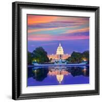 Capitol Building Sunset Congress of USA Washington DC US-holbox-Framed Photographic Print