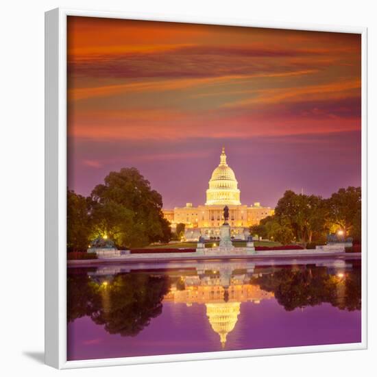 Capitol Building Sunset Congress of USA Washington DC US-holbox-Framed Photographic Print