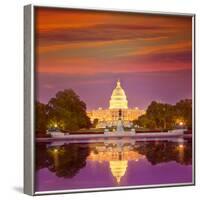 Capitol Building Sunset Congress of USA Washington DC US-holbox-Framed Photographic Print