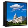 Capitol Building Washington DC Sunlight Day USA US Congress-holbox-Framed Stretched Canvas