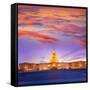 Capitol Building Washington DC Sunset at US Congress USA-holbox-Framed Stretched Canvas